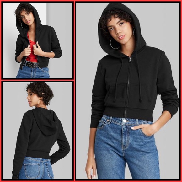 WILD FABLE- Cropped Zip-Up Hoodie